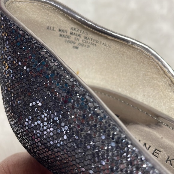Ann Klein Zia Glitter Silver Pewter Gray D’orsey Pump Heels - Picture 8 of 9